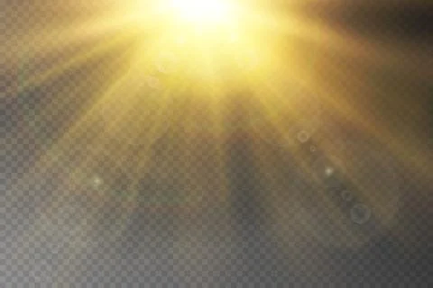 Light flare special effect with rays of light. Stock Illustration