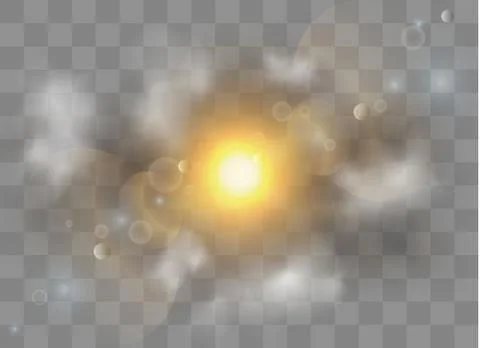 Light flare special effect with rays of light and magic sparkles. Stock Illustration