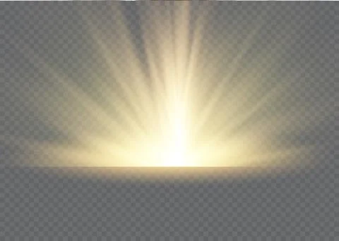 Light flare special effect with rays of light and magic sparkles. Glow Stock Illustration