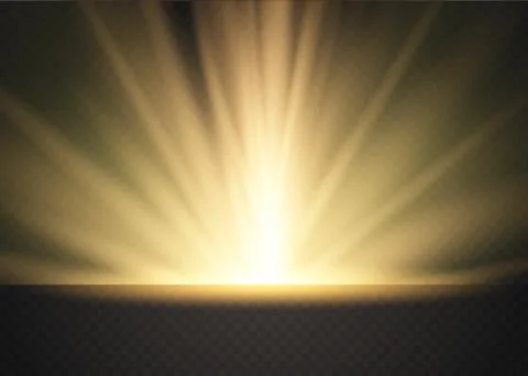 Light flare special effect with rays of light and magic sparkles. Glow Stock Illustration