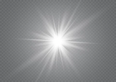 Light flare special effect with rays of light and magic sparkles. Glow Stock Illustration