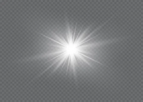 Light flare special effect with rays of light and magic sparkles. Glow Stock Illustration