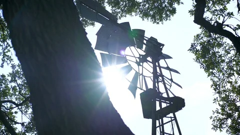 A light flare on a windmill Stock-Footage 109587410