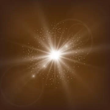 Light flashes and shine of antique lanterns. gold. defocused concert lights on a Stock Illustration