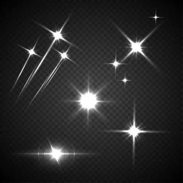 Light flashes vector illustration on transparent background Stock Illustration