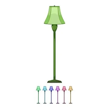 Light floor lamp cartoon vector graphic Stock Illustration