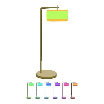 Light floor lamp vector cartoon graphic Stock Illustration