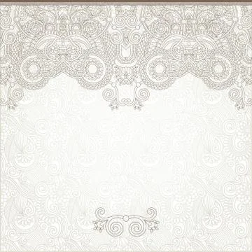 Light floral frame on paisley background with place for your tex 스톡 일러스트