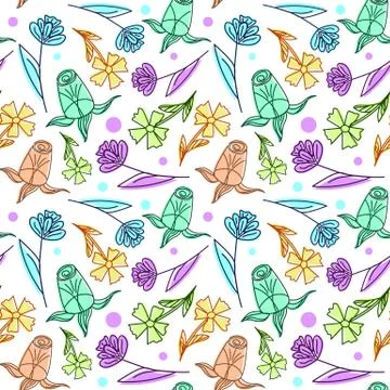 Light floral seamless pattern color for kids Stock Illustration