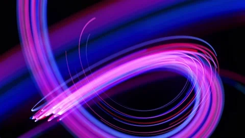 Light flow bg in 4k. Abstract looped background with light trails, stream of red Stock Footage 136430120