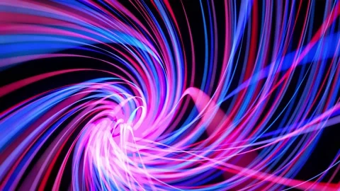 Light flow bg in 4k. Abstract looped background with light trails, stream of red Stock Footage 136430936
