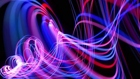 Light flow bg in 4k. Abstract looped background with light trails, stream of red Stock Footage 136431006