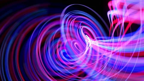 Light flow bg in 4k. Abstract looped background with light trails, stream of red Stock Footage 136431123