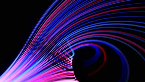 Light flow bg in 4k. Abstract looped background with light trails, stream of red Stock Footage 136431978