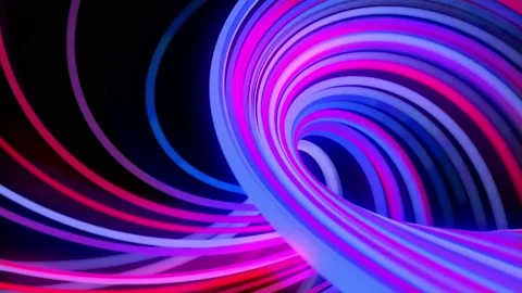 Light flow bg in 4k. Abstract looped background with light trails, stream of red Stock Footage 136432114
