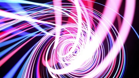 Light flow bg in 4k. Abstract looped background with light trails, stream of red Stock Footage 136432594