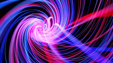 Light flow bg in 4k. Abstract looped background with light trails, stream of red Stock Footage 140195251