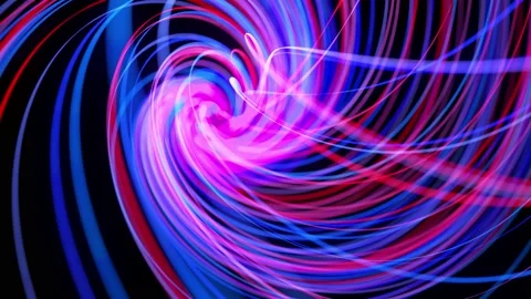 Light flow bg in 4k. Abstract looped background with light trails, stream of red Stock Footage 141671315