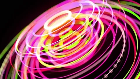 Light flow bg in 4k. Abstract looped background with light trails, stream of Video stock 141674506