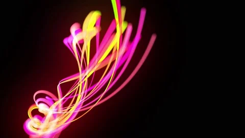 Light flow bg in 4k. Abstract looped background with light trails, stream of Stock Footage 141675490