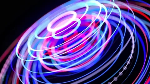 Light flow in ring structure, bg in 4k. Abstract looped background with light Stock Footage 136433249