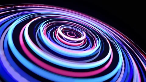 Light flow in ring structure, bg in 4k. Abstract looped background with light Stock Footage 136433733