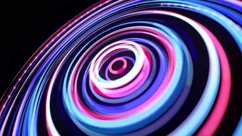 Light flow in ring structure, bg in 4k. Abstract looped background with light Stock Footage 136433762
