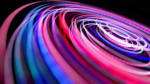 Light flow in ring structure, bg in 4k. Abstract looped background with light Stock Footage 136433981