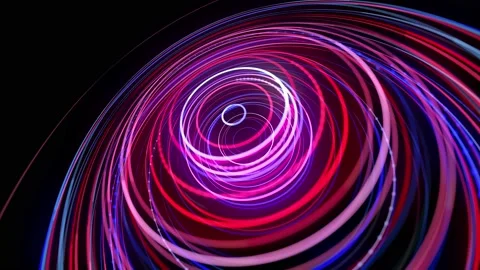 Light flow in ring structure, bg in 4k. Abstract looped background with light Stock Footage 136457731
