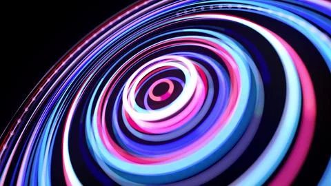Light flow in ring structure, bg. 3d render. Abstract background with light 库存插图