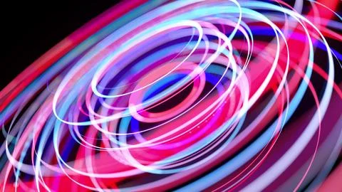 Light flow in ring structure, bg. 3d render. Abstract background with light 스톡 일러스트