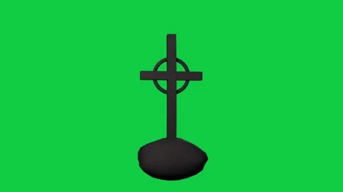 Light fluctuating Celtic cross holding center shifting shadows showing texture Stock Footage 337887603