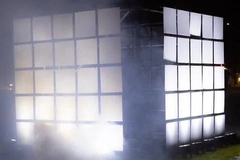 Light formations at the corporate light set, a multimedia story. Stock Photos