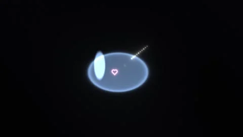 Light forming heart shape and bubble in dark space Stock Footage 338447947