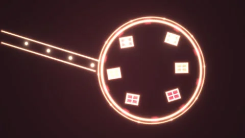 Light forms circular patterns with geometric shapes moving Stock Footage 339328498