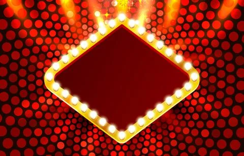 Light frame label, circle bar casino, show signboard. Vector Stock Illustration