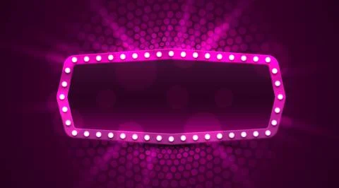 Light frame label, event bar casino, show signboard. Vector illustration Stock Illustration