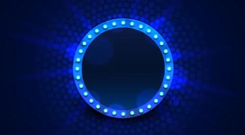 Light frame label, event bar casino, show signboard. Vector illustration Stock Illustration