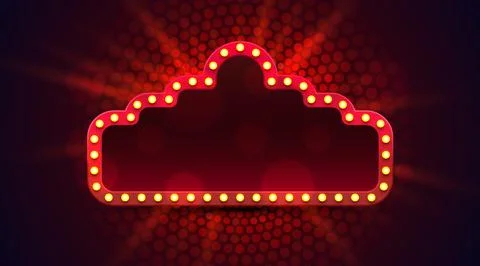 Light frame label, event bar casino, show signboard. Vector illustration Illustrazione stock