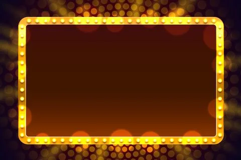 Light frame label, event bar casino, show signboard. Vector illustration Stock Illustration