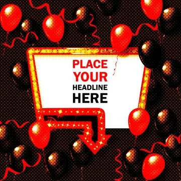 Light frame shining retro billboard with decoration. Stock Illustration