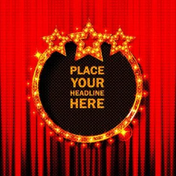 Light frame shining retro billboard with decoration. Stock Illustration