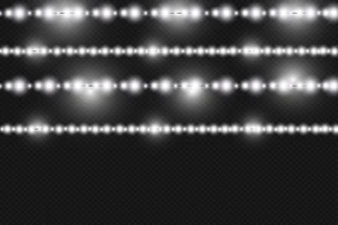 Light garlands isolated on transparent background Stock Illustration