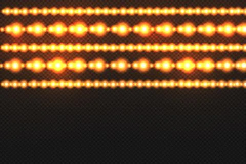 Light garlands isolated on transparent background Illustrazione stock