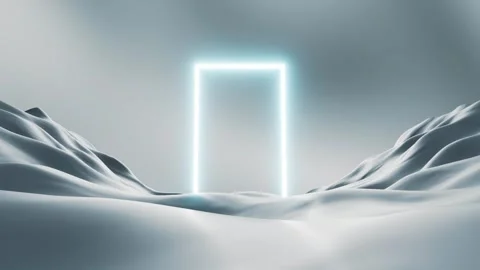Light gate background looping in abstract curved wave patterns Stock Footage 347580572
