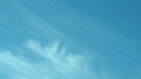 Light Gentle Cirrus Clouds Flying across the Azure Clear Sky, Beautiful Time Lap Stock-Footage 314318824