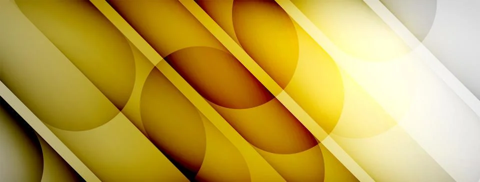 Light geometric abstract background with lines, circles Stock Illustration