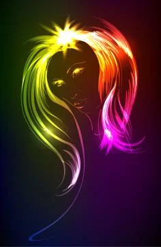 A light girl's face Stock Illustration