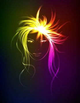 A light girl's face Stock Illustration