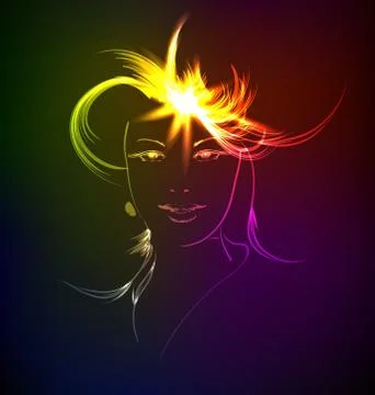 A light girl's face Stock Illustration